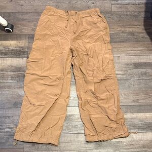 women’s Tan parachute Cargo Pants